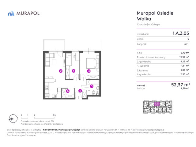 Mieszkanie w inwestycji Murapol Osiedle Wolka, symbol 1.A.3.05 » nportal.pl