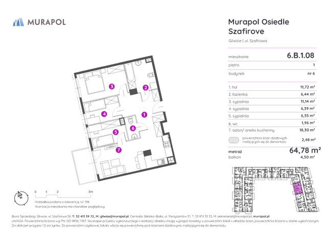 Mieszkanie w inwestycji Murapol Osiedle Szafirove, symbol 6.B.1.08 » nportal.pl