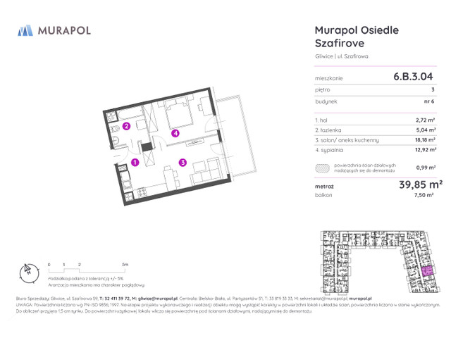 Mieszkanie w inwestycji Murapol Osiedle Szafirove, symbol 6.B.3.04 » nportal.pl