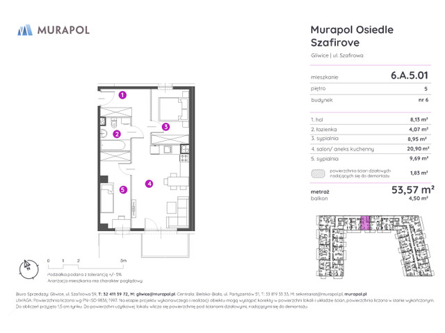 Mieszkanie w inwestycji Murapol Osiedle Szafirove, symbol 6.A.5.01 » nportal.pl