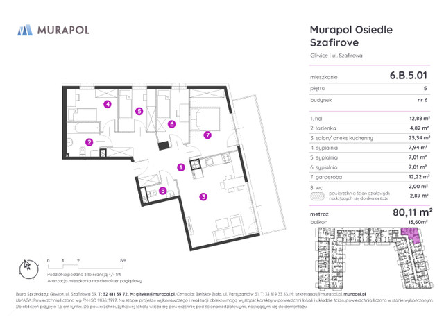 Mieszkanie w inwestycji Murapol Osiedle Szafirove, symbol 6.B.5.01 » nportal.pl