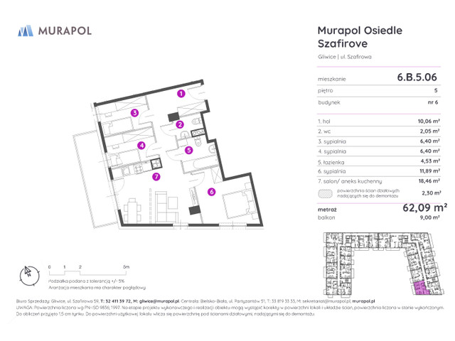 Mieszkanie w inwestycji Murapol Osiedle Szafirove, symbol 6.B.5.06 » nportal.pl