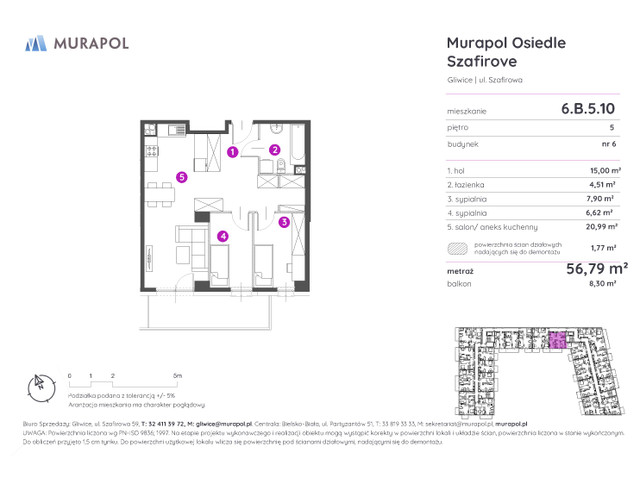 Mieszkanie w inwestycji Murapol Osiedle Szafirove, symbol 6.B.5.10 » nportal.pl