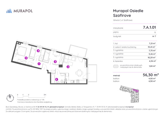 Mieszkanie w inwestycji Murapol Osiedle Szafirove, symbol 7.A.1.01 » nportal.pl