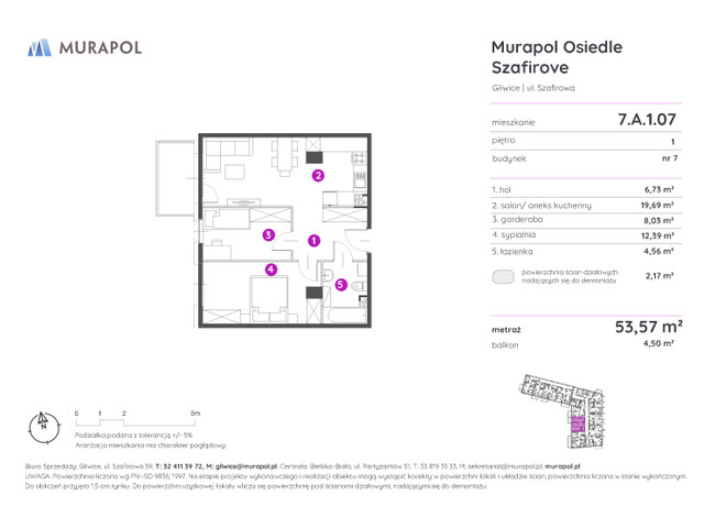 Mieszkanie w inwestycji Murapol Osiedle Szafirove, symbol 7.A.1.07 » nportal.pl
