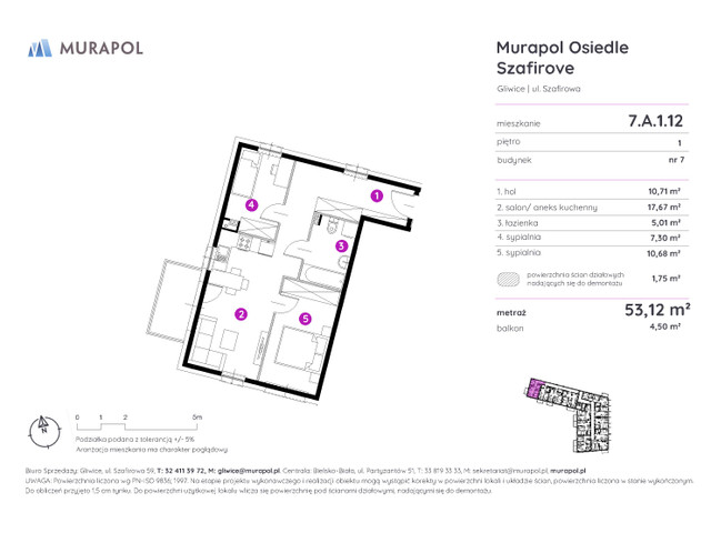 Mieszkanie w inwestycji Murapol Osiedle Szafirove, symbol 7.A.1.12 » nportal.pl