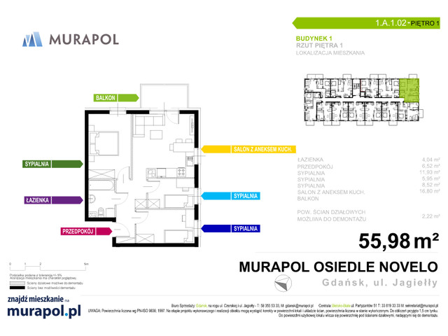 Mieszkanie w inwestycji Murapol Osiedle Novelo, symbol 1.A.1.02 » nportal.pl