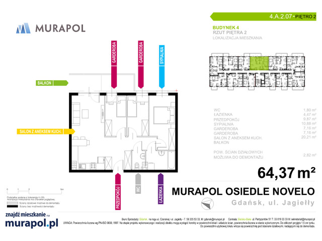 Mieszkanie w inwestycji Murapol Osiedle Novelo, symbol 4.A.2.07 » nportal.pl