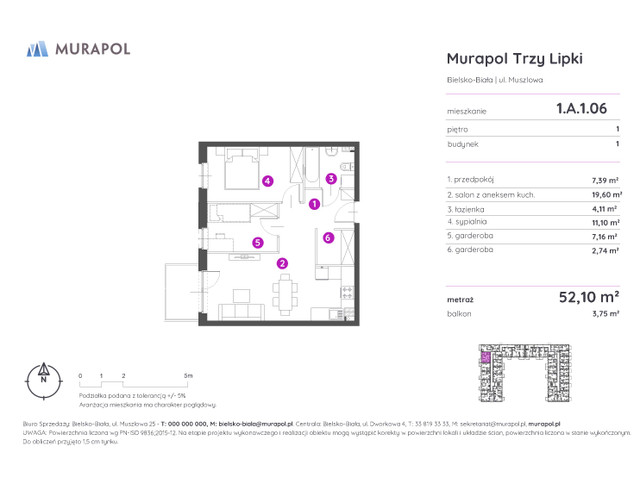 Mieszkanie w inwestycji Murapol Trzy Lipki, symbol 1.A.1.06 » nportal.pl