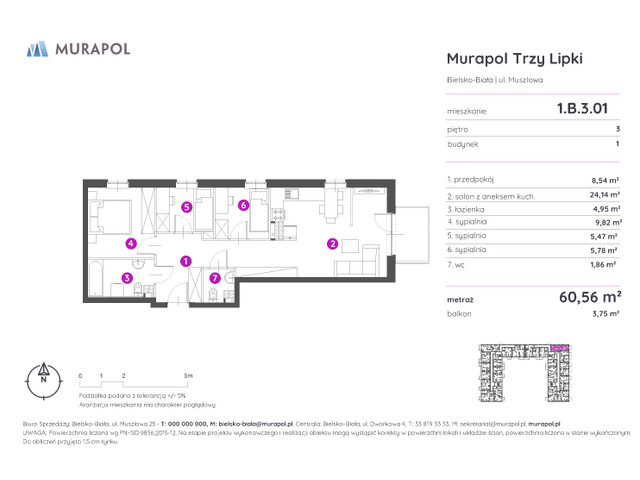 Mieszkanie w inwestycji Murapol Trzy Lipki, symbol 1.B.3.01 » nportal.pl