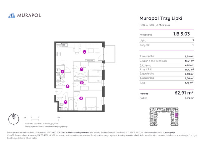 Mieszkanie w inwestycji Murapol Trzy Lipki, symbol 1.B.3.03 » nportal.pl