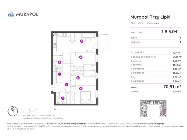Mieszkanie w inwestycji Murapol Trzy Lipki, symbol 1.B.3.04 » nportal.pl