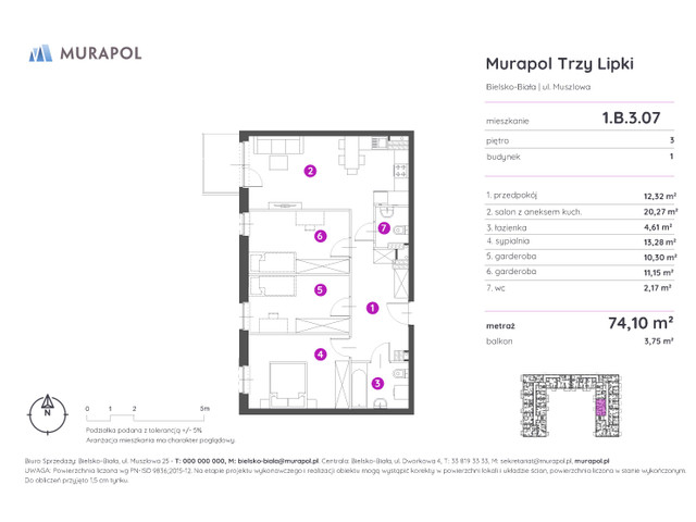 Mieszkanie w inwestycji Murapol Trzy Lipki, symbol 1.B.3.07 » nportal.pl