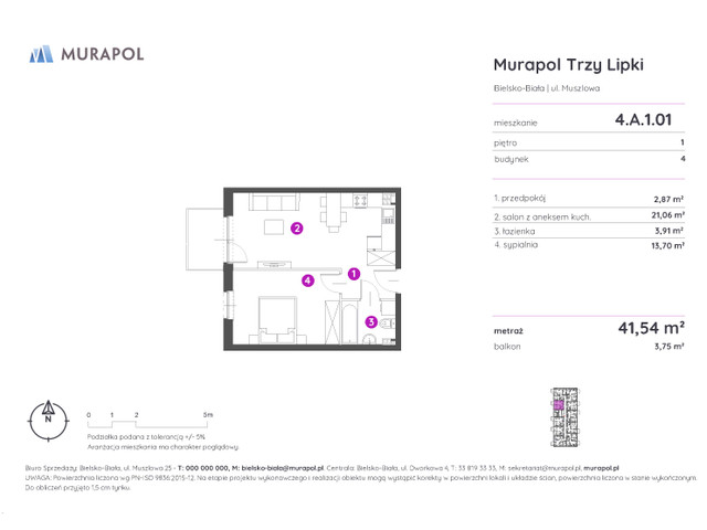Mieszkanie w inwestycji Murapol Trzy Lipki, symbol 4.A.1.01 » nportal.pl