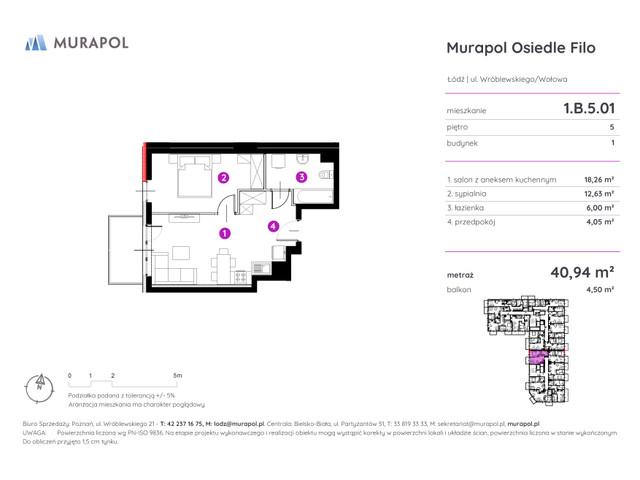 Mieszkanie w inwestycji Murapol Osiedle Filo, symbol 1.B.5.01 » nportal.pl