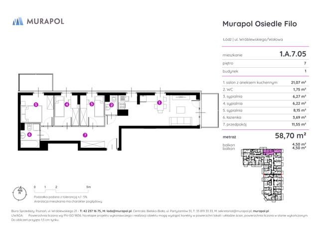 Mieszkanie w inwestycji Murapol Osiedle Filo, symbol 1.A.7.05 » nportal.pl