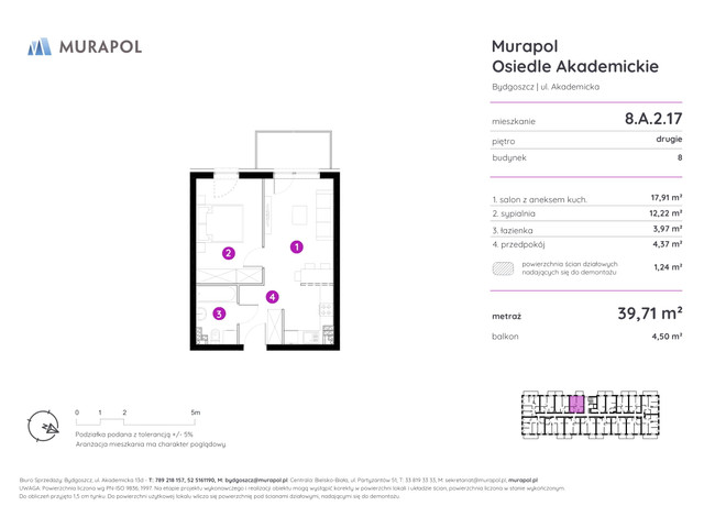 Mieszkanie w inwestycji Murapol Osiedle Akademickie, symbol 8.A.2.17 » nportal.pl