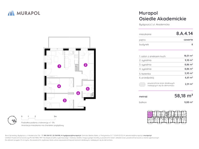 Mieszkanie w inwestycji Murapol Osiedle Akademickie, symbol 8.A.4.14 » nportal.pl
