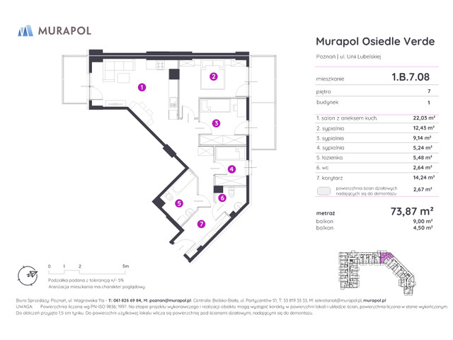 Mieszkanie w inwestycji Murapol Osiedle Verde, symbol 1.B.7.08 » nportal.pl