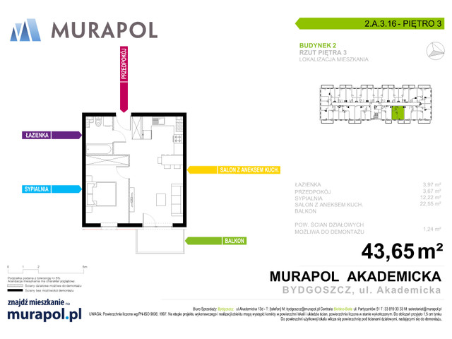 Mieszkanie w inwestycji Murapol Osiedle Akademickie, symbol 2.A.3.16 » nportal.pl