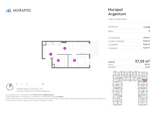 Mieszkanie w inwestycji Murapol Argentum, symbol 1.C.0.08 » nportal.pl