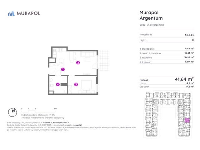 Mieszkanie w inwestycji Murapol Argentum, symbol 1.D.0.03 » nportal.pl