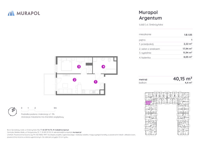 Mieszkanie w inwestycji Murapol Argentum, symbol 1.B.1.05 » nportal.pl