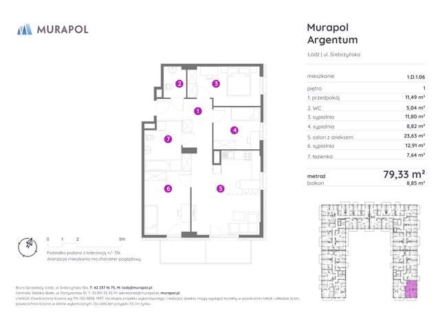 Mieszkanie w inwestycji Murapol Argentum, symbol 1.D.1.06 » nportal.pl