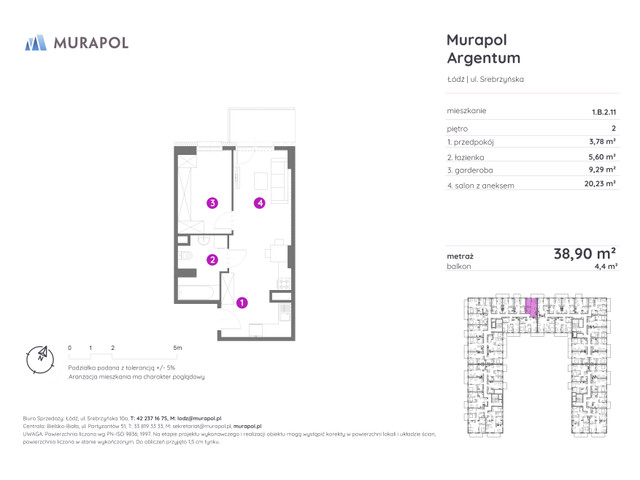 Mieszkanie w inwestycji Murapol Argentum, symbol 1.B.2.11 » nportal.pl