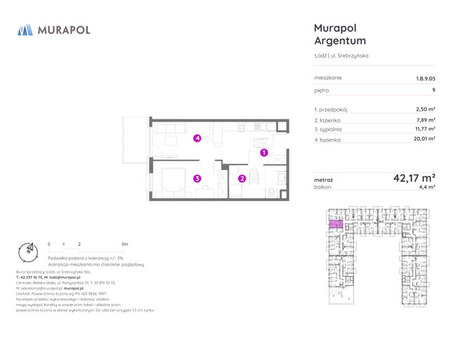 Mieszkanie w inwestycji Murapol Argentum, symbol 1.B.9.05 » nportal.pl