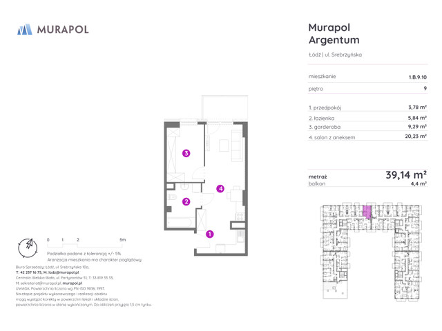 Mieszkanie w inwestycji Murapol Argentum, symbol 1.B.9.10 » nportal.pl