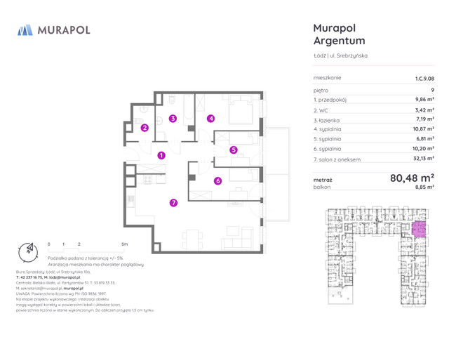 Mieszkanie w inwestycji Murapol Argentum, symbol 1.C.9.08 » nportal.pl