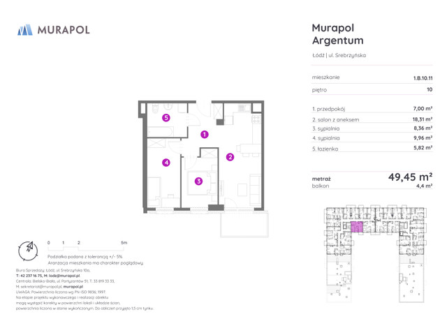 Mieszkanie w inwestycji Murapol Argentum, symbol 1.B.10.11 » nportal.pl