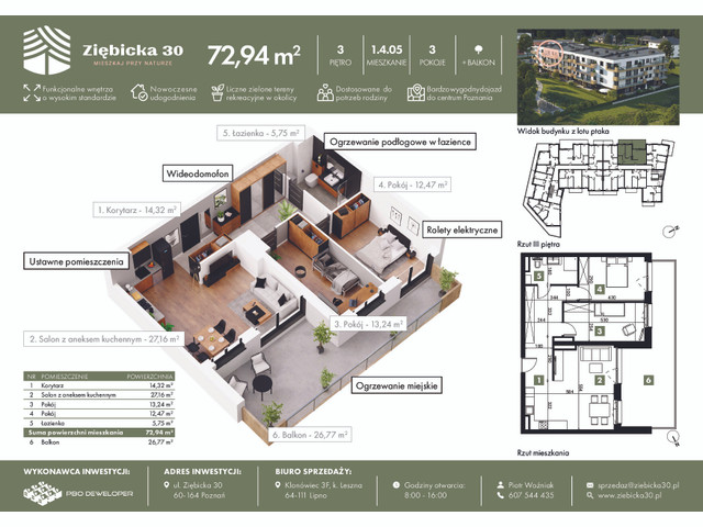 Mieszkanie w inwestycji Ziębicka 30, symbol 1.4.05 » nportal.pl
