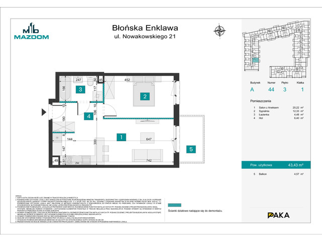 Mieszkanie w inwestycji Błońska Enklawa, symbol A.44 » nportal.pl