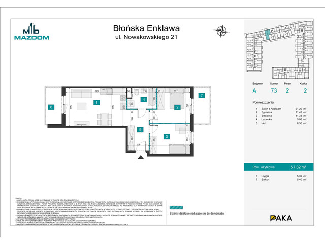 Mieszkanie w inwestycji Błońska Enklawa, symbol A.73 » nportal.pl