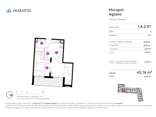 Mieszkanie w inwestycji Murapol Agosto, symbol 1.A.2.07 » nportal.pl