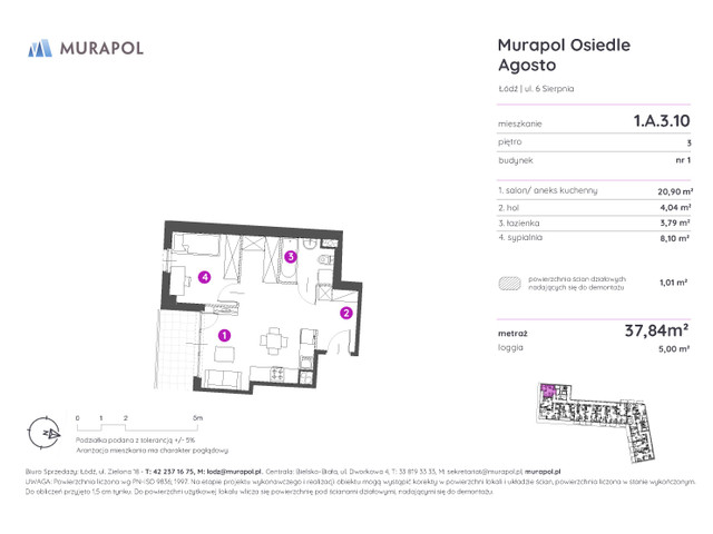 Mieszkanie w inwestycji Murapol Agosto, symbol 1.A.3.10 » nportal.pl
