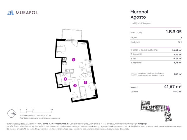 Mieszkanie w inwestycji Murapol Agosto, symbol 1.B.3.05 » nportal.pl