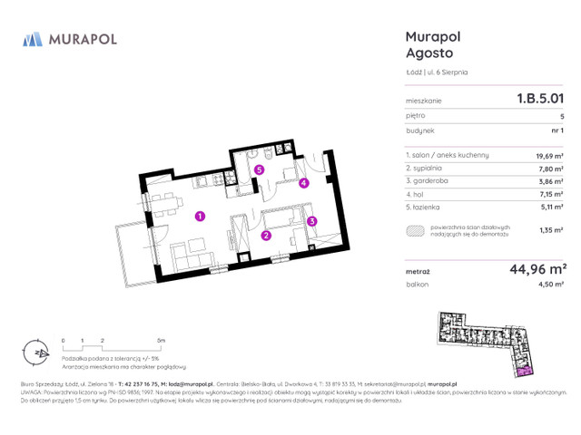 Mieszkanie w inwestycji Murapol Agosto, symbol 1.B.5.01 » nportal.pl