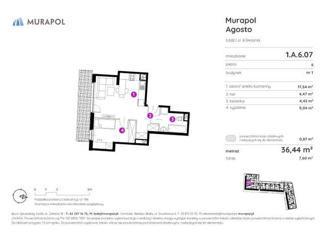 Mieszkanie w inwestycji Murapol Agosto, symbol 1.A.6.07 » nportal.pl