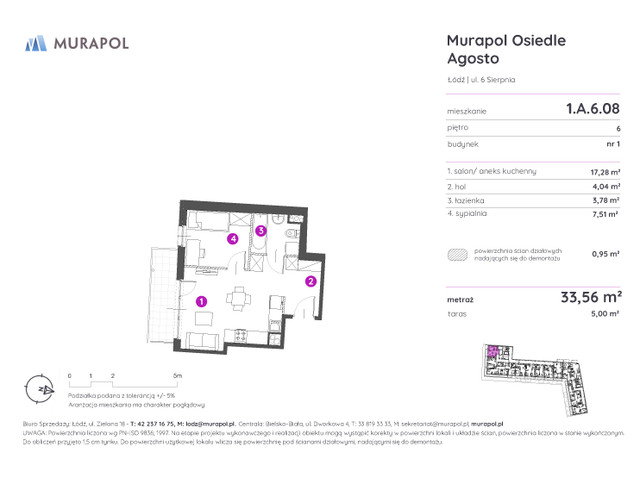 Mieszkanie w inwestycji Murapol Agosto, symbol 1.A.6.08 » nportal.pl