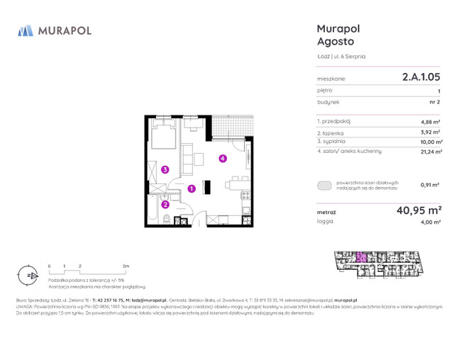 Mieszkanie w inwestycji Murapol Agosto, symbol 2.A.1.05 » nportal.pl