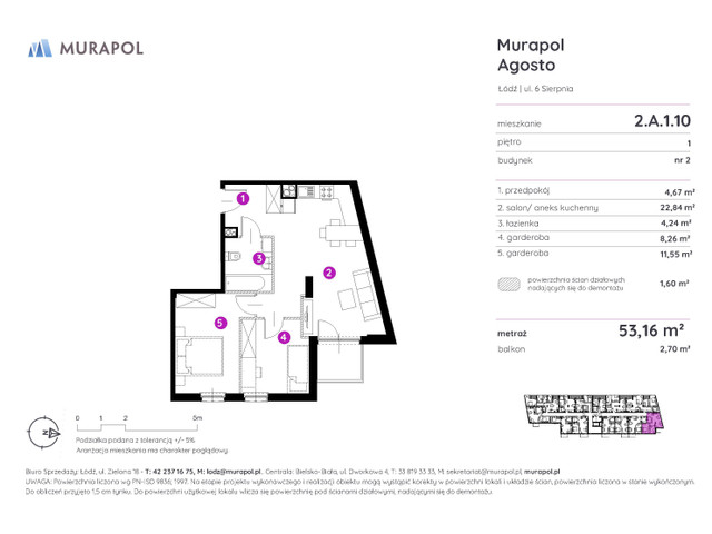Mieszkanie w inwestycji Murapol Agosto, symbol 2.A.1.10 » nportal.pl