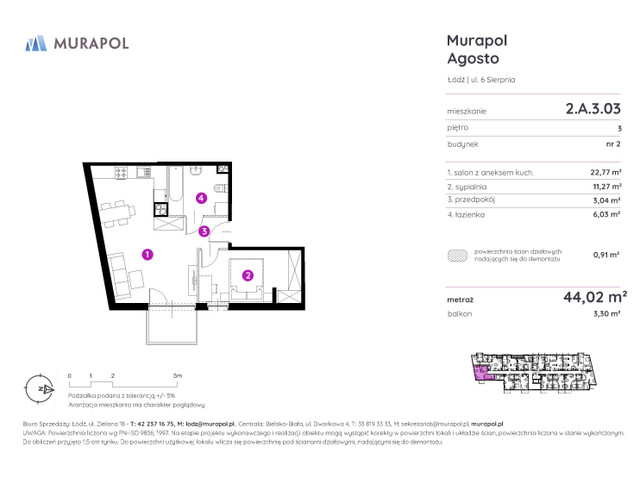 Mieszkanie w inwestycji Murapol Agosto, symbol 2.A.3.03 » nportal.pl