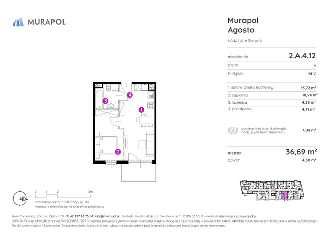 Mieszkanie w inwestycji Murapol Agosto, symbol 2.A.4.12 » nportal.pl