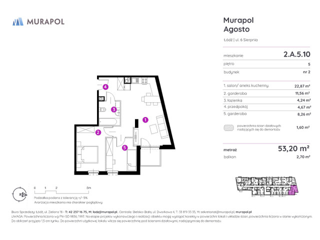 Mieszkanie w inwestycji Murapol Agosto, symbol 2.A.5.10 » nportal.pl