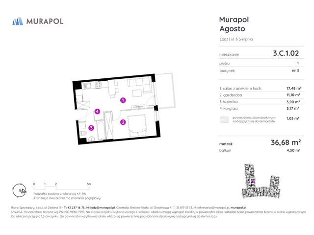 Mieszkanie w inwestycji Murapol Agosto, symbol 3.C.1.02 » nportal.pl