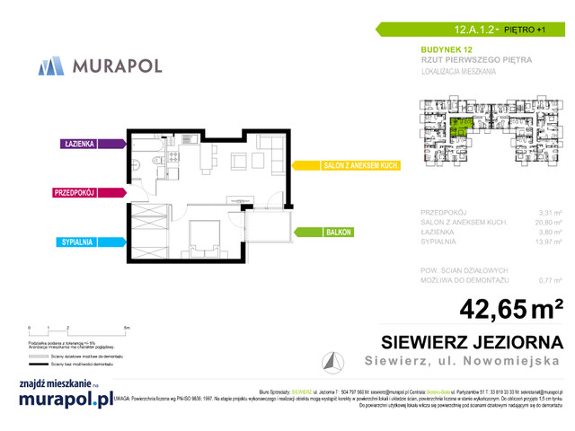 Mieszkanie w inwestycji Murapol Siewierz Jeziorna, symbol 12.A.1.2 » nportal.pl