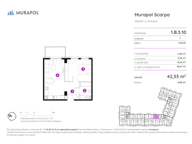 Mieszkanie w inwestycji Murapol Scarpa, symbol 1.B.3.10 » nportal.pl